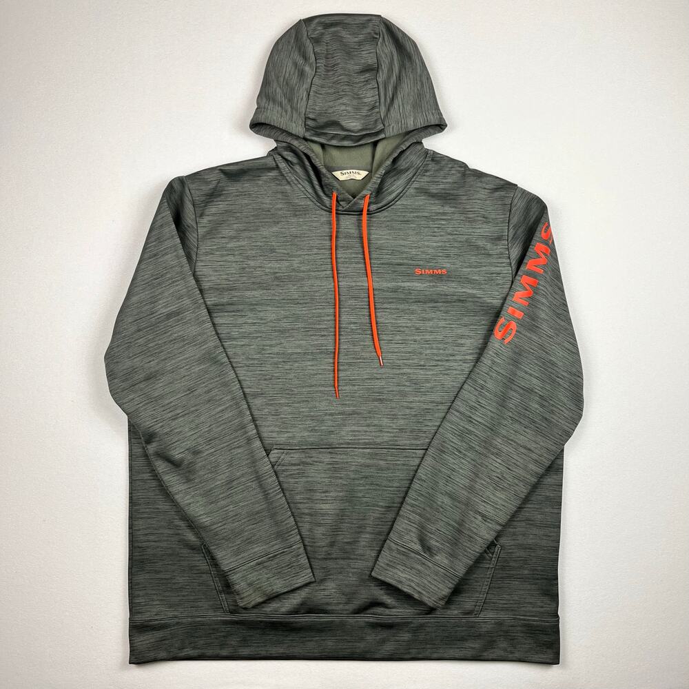 Simms Challenger Fleece Fishing Hoodie Carbon Heather Pullover Mens XXL